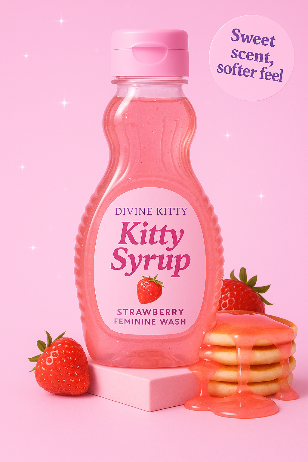 Strawberry Syrup Kitty Wash: Sweet, Juicy Wash Designed to Cleanse, Hydrate & Leave You Irresistible